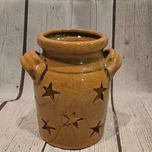 Tan Star Cut Out Crock